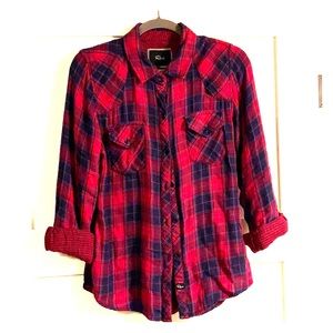 Rails Plaid Button Down Collared Shirt Size M